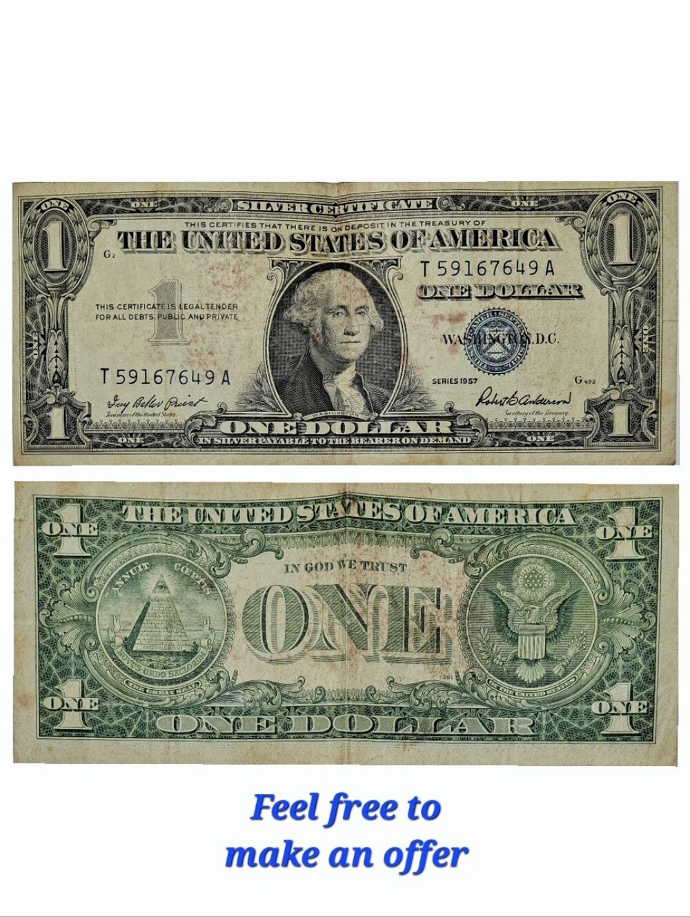 1957 $1 DOLLAR SILVER CERTIFICATE